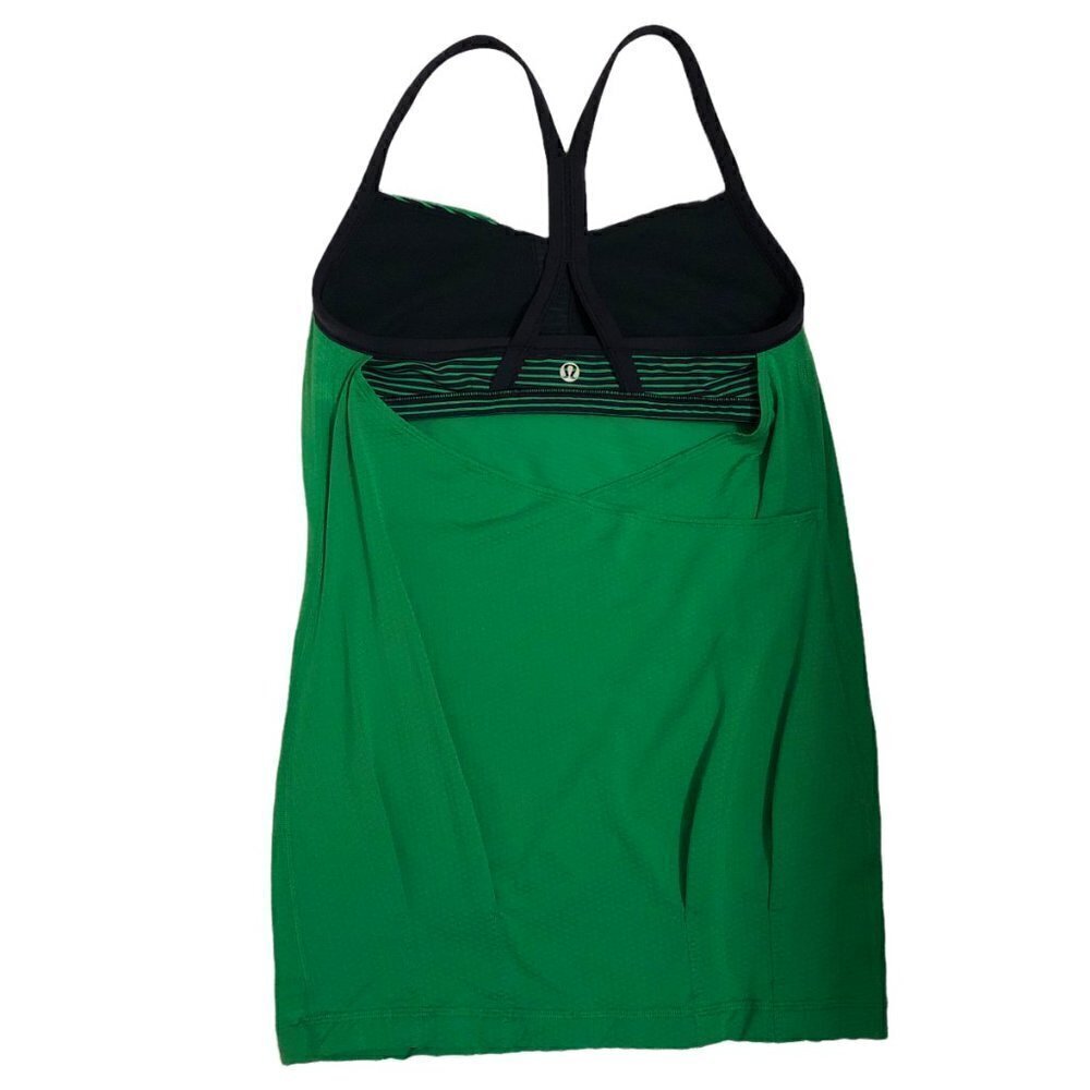 Lululemon CYB Racerback Tank Top in Hyper Stripe Green Bean/Inkwell - Size 2 - Picture 4 of 7